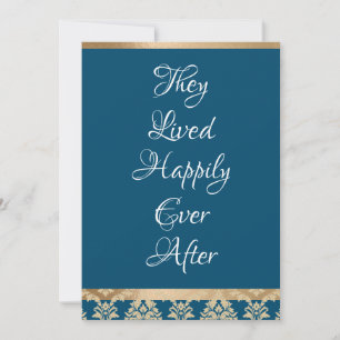 Tarjeta De Agradecimiento Boda Feliz para Siempre Azul Escritura Blanca Dama