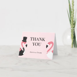 Tarjeta De Agradecimiento Boda Flamingo
