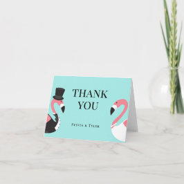 Tarjeta De Agradecimiento Boda Flamingo