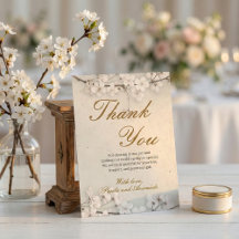 Boda Flor de Cerezo Blanca y Guion Dorado