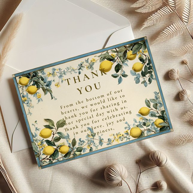 Tarjeta De Agradecimiento Boda Flor de Citrus Dorado (Subido por el creador)
