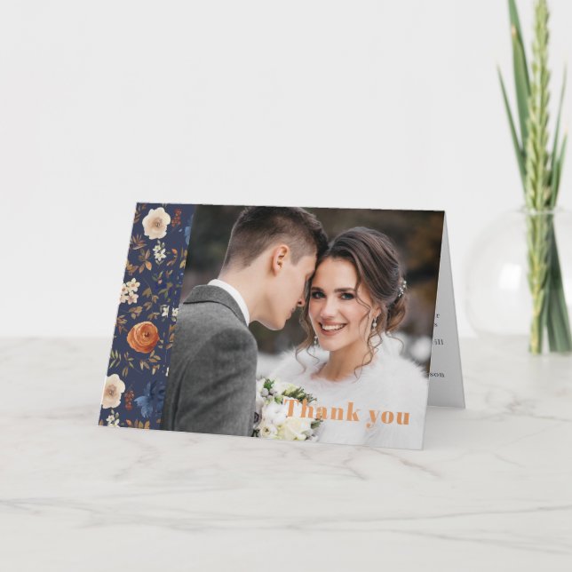 Tarjeta De Agradecimiento Boda Floral (Anverso)