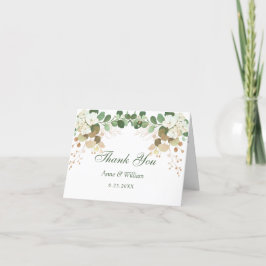 Tarjeta De Agradecimiento Boda floral acuarela