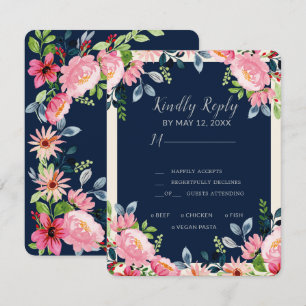 Tarjeta De Agradecimiento Boda floral acuarela