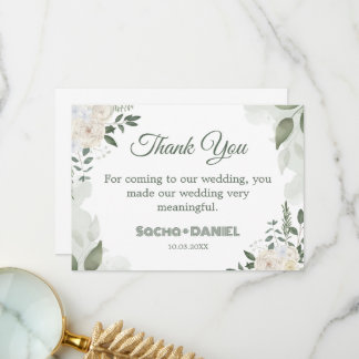 Tarjeta De Agradecimiento Boda floral acuarela Jardín de verano