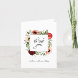 Tarjeta De Agradecimiento Boda floral acuático ruso gracias