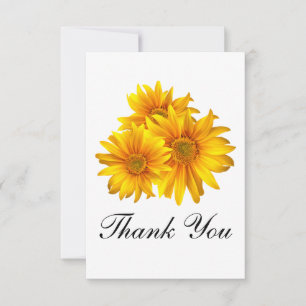 Tarjeta De Agradecimiento Boda Floral Amarillo Girasol Campestre