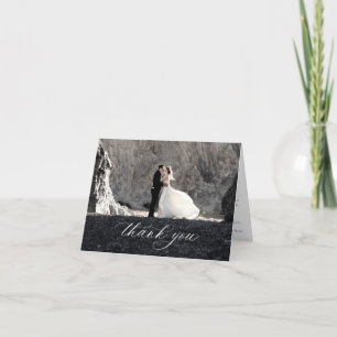 Tarjeta De Agradecimiento Boda Floral Azul Vintage