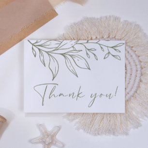 Tarjeta De Agradecimiento Boda Floral Boho Sage