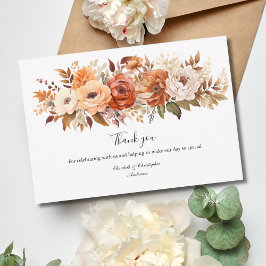 Tarjeta De Agradecimiento Boda Floral Boho Terracota Flores