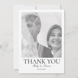 Tarjeta De Agradecimiento Boda floral botánica elegante