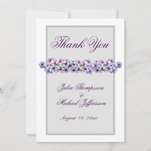 Tarjeta De Agradecimiento Boda floral de acuarela poética romántica