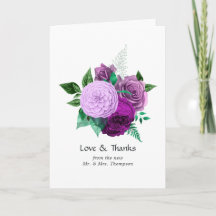 Boda floral de acuarela púrpura y verde