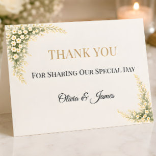 Tarjeta De Agradecimiento Boda floral de bebé de lujo Respiración 