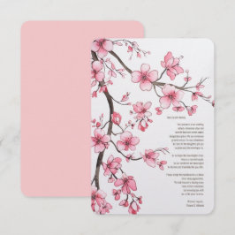 Tarjeta De Agradecimiento Boda Floral de color de arándano rosa de color de