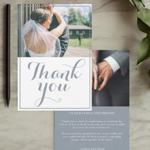 Tarjeta De Agradecimiento Boda floral de color púrpura moderno
