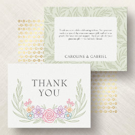 Tarjeta De Agradecimiento Boda Floral de flores silvestres