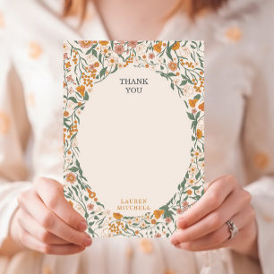 Tarjeta De Agradecimiento Boda floral de jardín boho