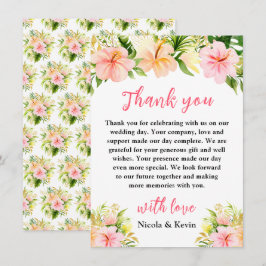 Tarjeta De Agradecimiento Boda floral de jungla tropical