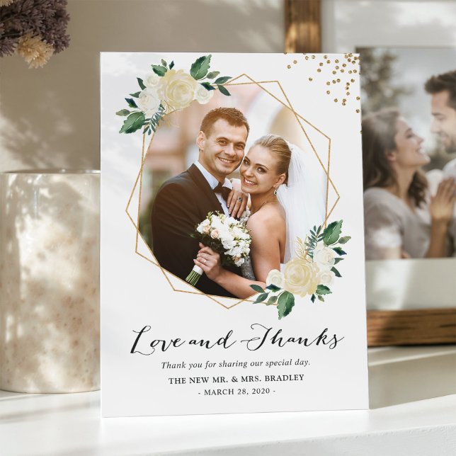 Tarjeta De Agradecimiento Boda floral de la naturaleza verde. Gracias. (Subido por el creador)