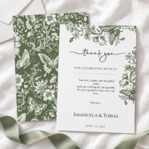 Boda Floral de Mariposa Verde Salvia Toile