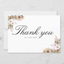 Tarjeta De Agradecimiento Boda floral de Moda bohemia