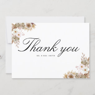 Tarjeta De Agradecimiento Boda floral de Moda bohemia