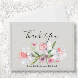 Tarjeta De Agradecimiento Boda floral de narciso blanco