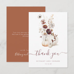 Tarjeta De Agradecimiento Boda floral de otoño caprichoso
