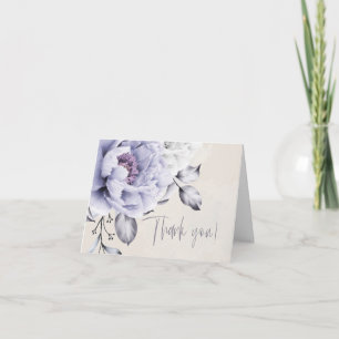 Tarjeta De Agradecimiento Boda   Floral de peones rustica de Lilac y Alabast