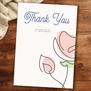 Tarjeta De Agradecimiento Boda floral de primavera Minimalista Boho