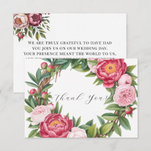 Tarjeta De Agradecimiento Boda floral de prímula de acebo invernal
