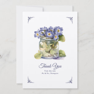 Tarjeta De Agradecimiento Boda Floral de Prímula Vespertina Común Future Dus