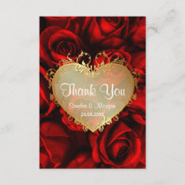 Tarjeta De Agradecimiento Boda Floral de Rosa Roja Gracias