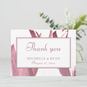 Tarjeta De Agradecimiento Boda floral de tulipán borgoña elegante
