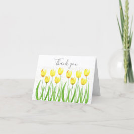 Tarjeta De Agradecimiento Boda floral de tulipanes amarillos clásicos Gracia