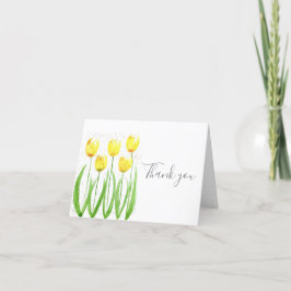 Tarjeta De Agradecimiento Boda floral de tulipanes amarillos clásicos Gracia