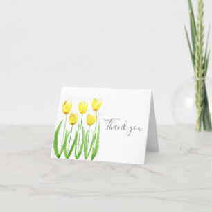 Tarjeta De Agradecimiento Boda floral de tulipanes amarillos clásicos Gracia