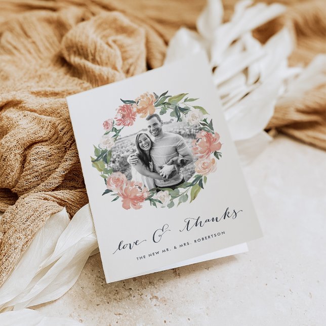Tarjeta De Agradecimiento Boda floral de verano medio - Gracias (Subido por el creador)