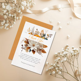 Tarjeta De Agradecimiento Boda floral del otoño de Sunset