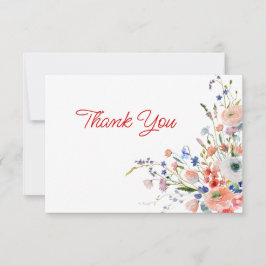 Tarjeta De Agradecimiento Boda floral elegante