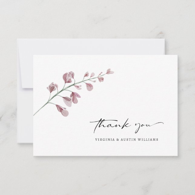 Tarjeta De Agradecimiento Boda floral elegante (Anverso)