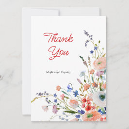 Tarjeta De Agradecimiento Boda floral elegante