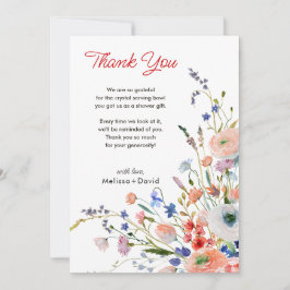 Tarjeta De Agradecimiento Boda floral elegante