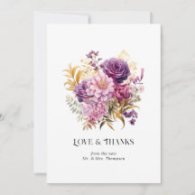 Boda floral en malva y dorado