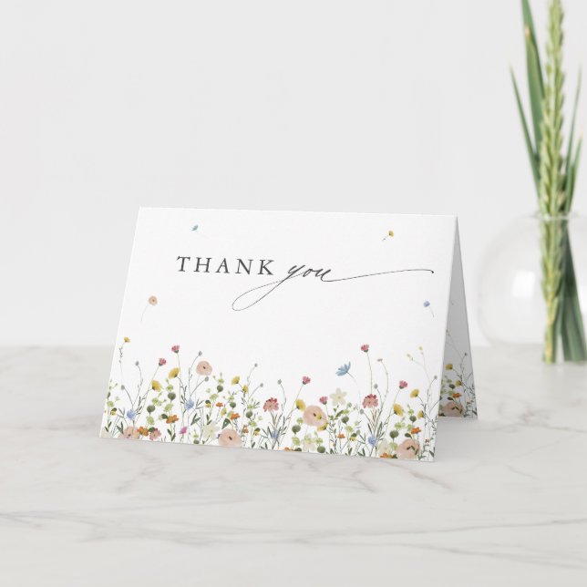 Tarjeta De Agradecimiento Boda floral floral de primavera (Anverso)