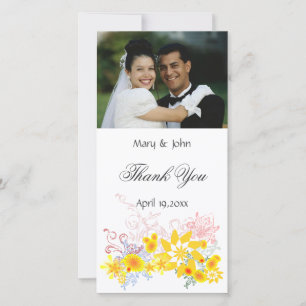 Tarjeta De Agradecimiento Boda Floral Gracias