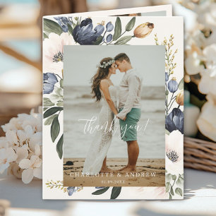 Tarjeta De Agradecimiento Boda Floral Gracias 3 fotos