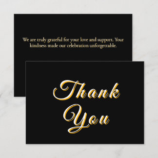 Tarjeta De Agradecimiento Boda Floral Negra