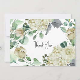 Tarjeta De Agradecimiento Boda floral neutra y botánico de aire rústico